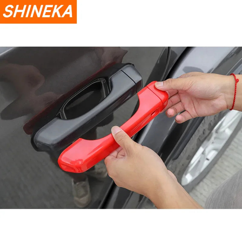 SHINEKA for Jeep Wrangler JL 2018+ ABS Exterior Side Door Handle Tailgate Handle Decoration Cover Stickers for Jeep Wrangler JL