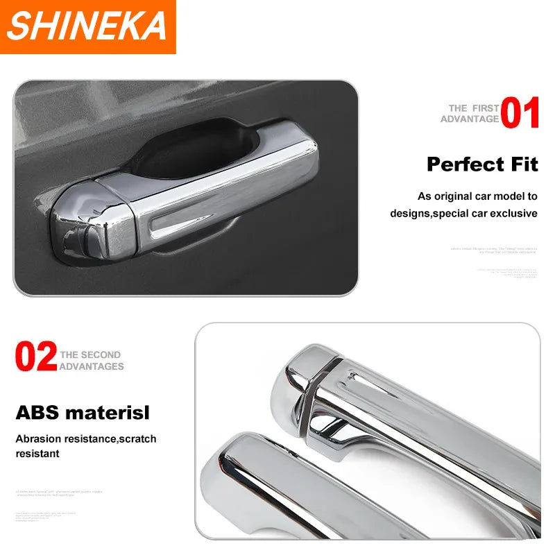 SHINEKA for Jeep Wrangler JL 2018+ ABS Exterior Side Door Handle Tailgate Handle Decoration Cover Stickers for Jeep Wrangler JL