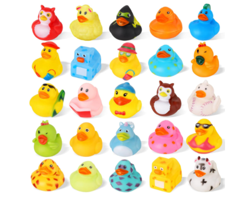 25 PCS Jeep Rubber Ducks in Bulk Assorted Duckies for Ducking Cruise Ducks