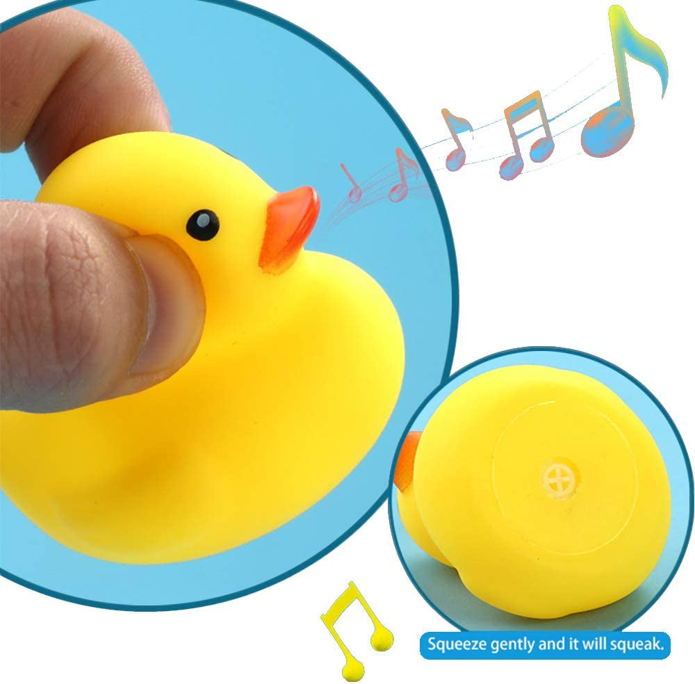 Bath Duck Toys 12PCS Mini Rubber Ducks Squeak and Float Ducks Baby Shower Toy for Toddlers Boys Girls (2.2’’)