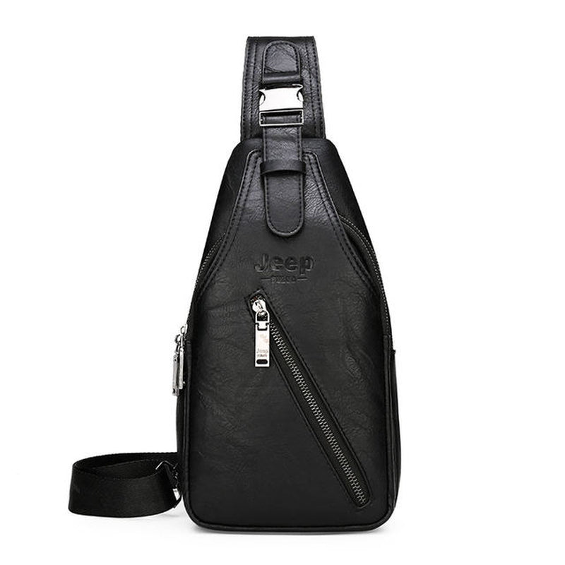 JEEPBULUO BRAND Chest Bag Men Sling Crossbody Bag Man'S Crossbody Bag Split Leather High Quality for Man