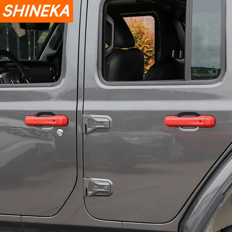 SHINEKA for Jeep Wrangler JL 2018+ ABS Exterior Side Door Handle Tailgate Handle Decoration Cover Stickers for Jeep Wrangler JL
