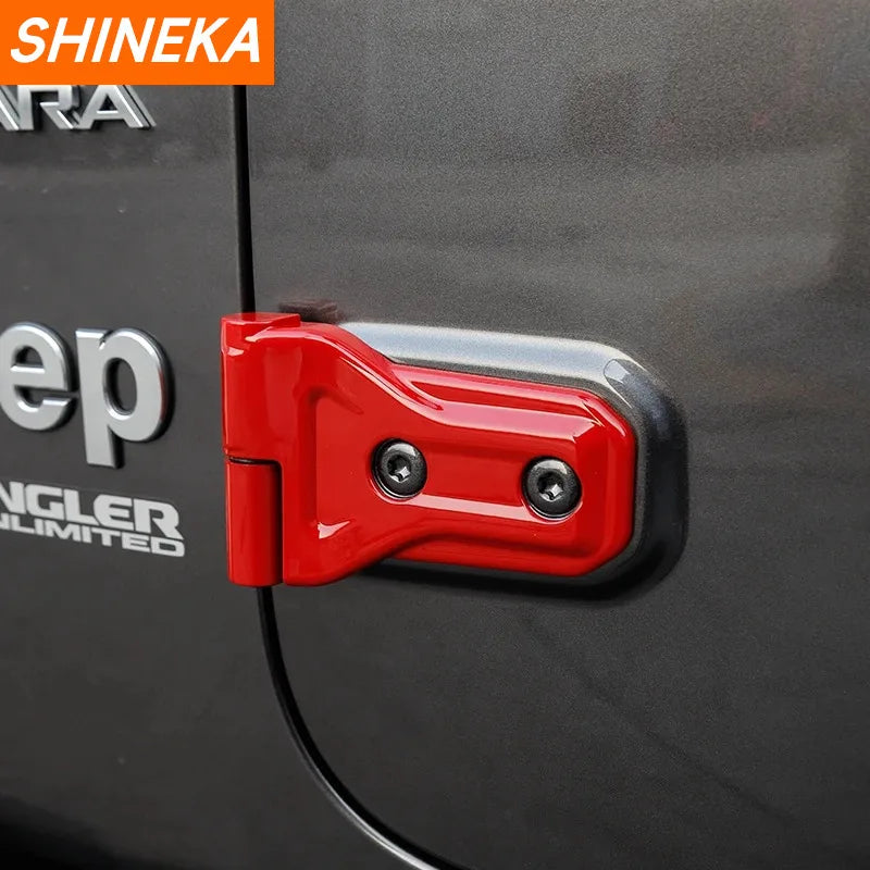 SHINEKA Exterior Accessories for Jeep Gladiator JT Car Door Hinge Protector Trim Cover Stickers Kit for Jeep Wrangler JL 2018+