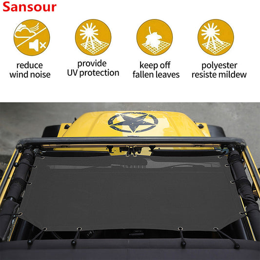Car Top Sunshade Cover for Jeep Wrangler 1997-2006 Roof anti UV Sun Sunshade Protect Net for Jeep Wrangler TJ Accessories