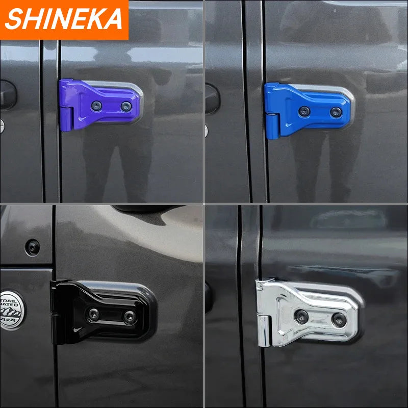 SHINEKA Exterior Accessories for Jeep Gladiator JT Car Door Hinge Protector Trim Cover Stickers Kit for Jeep Wrangler JL 2018+