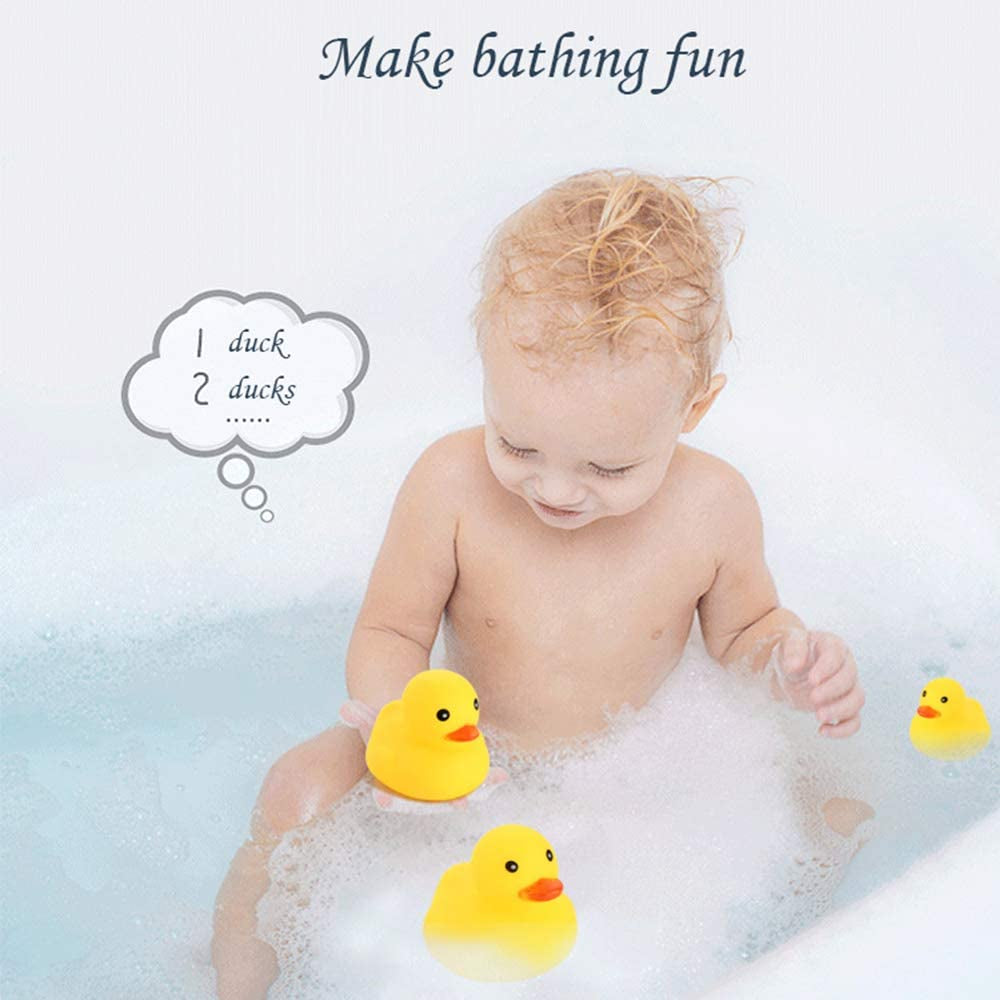 Bath Duck Toys 12PCS Mini Rubber Ducks Squeak and Float Ducks Baby Shower Toy for Toddlers Boys Girls (2.2’’)