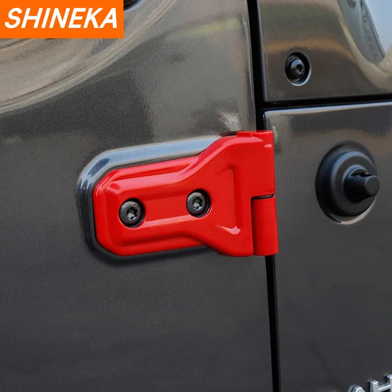 SHINEKA Exterior Accessories for Jeep Gladiator JT Car Door Hinge Protector Trim Cover Stickers Kit for Jeep Wrangler JL 2018+