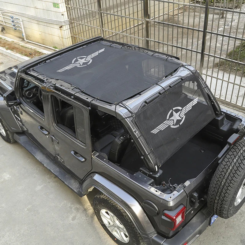 Car Trunk Car Top Sunshade Cover for Jeep Wrangler 1997-2020 Roof anti UV Sun Protect Insulation Net for Jeep Tj Jk JL
