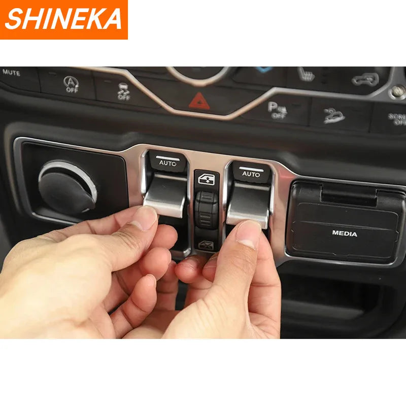 Interior Accessories for Jeep Gladiator JT 2018+ Car Window Control Button Decoration Sticker for Jeep Wrangler JL 2018+