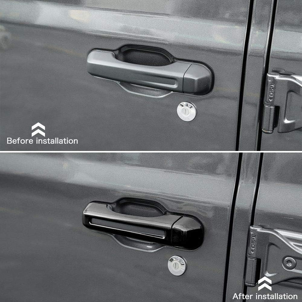 JL JT Door Handle Inserts Cover Kit & Tailgate Handle Cover for 2018-2021 Jeep Wrangler JL JLU, for Jeep Gladiator JT 2020-2021, Exterior Accessories, Black