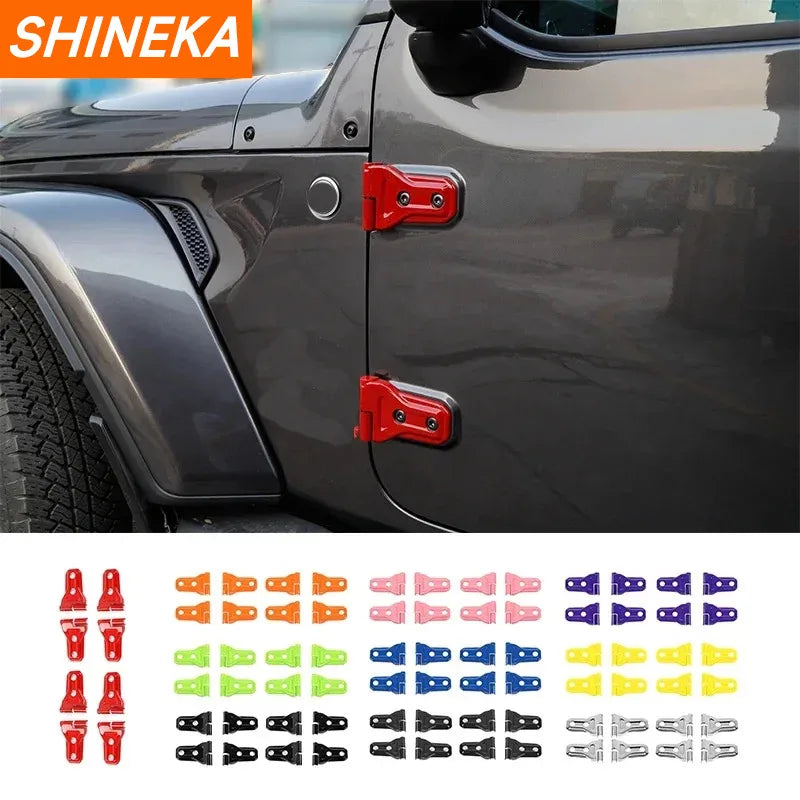 SHINEKA Exterior Accessories for Jeep Gladiator JT Car Door Hinge Protector Trim Cover Stickers Kit for Jeep Wrangler JL 2018+