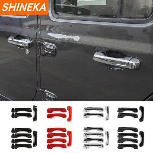 SHINEKA for Jeep Wrangler JL 2018+ ABS Exterior Side Door Handle Tailgate Handle Decoration Cover Stickers for Jeep Wrangler JL