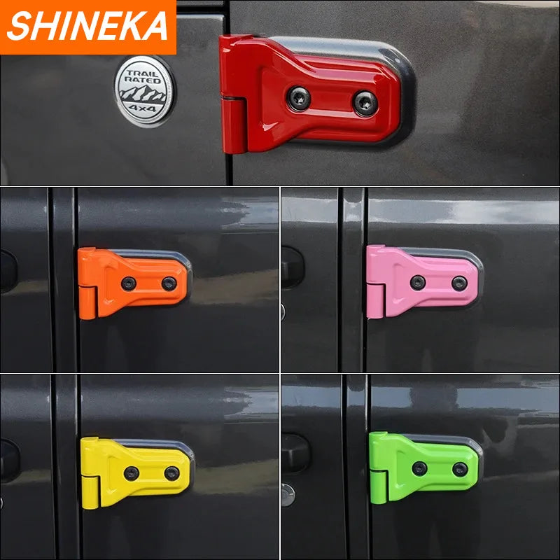 SHINEKA Exterior Accessories for Jeep Gladiator JT Car Door Hinge Protector Trim Cover Stickers Kit for Jeep Wrangler JL 2018+