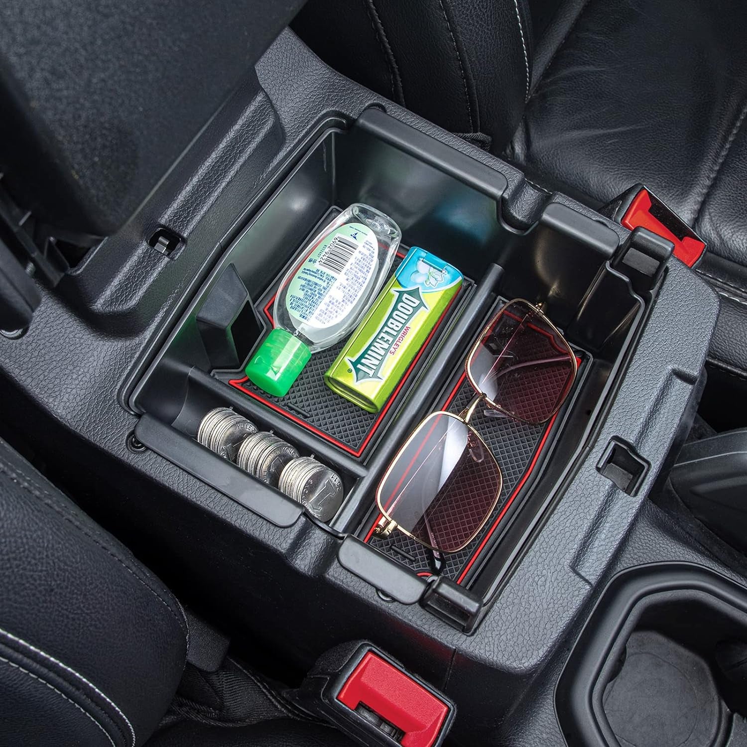 Xotic Tech Black Center Console Organizer For Jeep Wrangler JL/JLU & Gladiator JT (2018+)