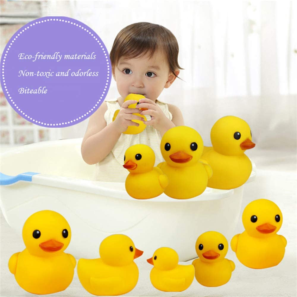 Bath Duck Toys 12PCS Mini Rubber Ducks Squeak and Float Ducks Baby Shower Toy for Toddlers Boys Girls (2.2’’)