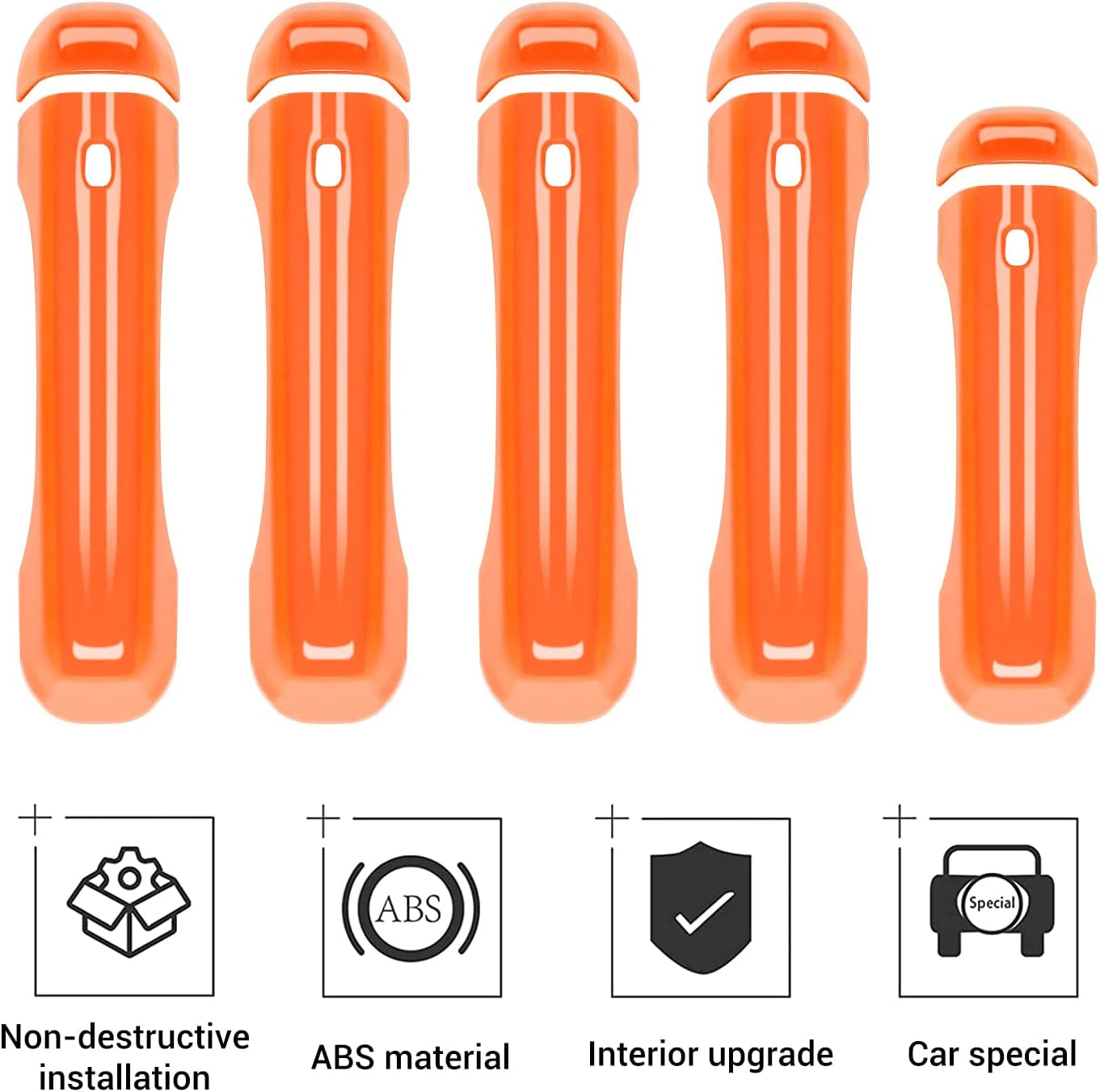 for Jeep JL Door Handle Cover Trim Tailgate Handle Cover for 2018-2021 Jeep Wrangler JL JLU Sports Sahara Freedom Rubicon 2-Door & 4-Door Exterior Accessories (Orange)