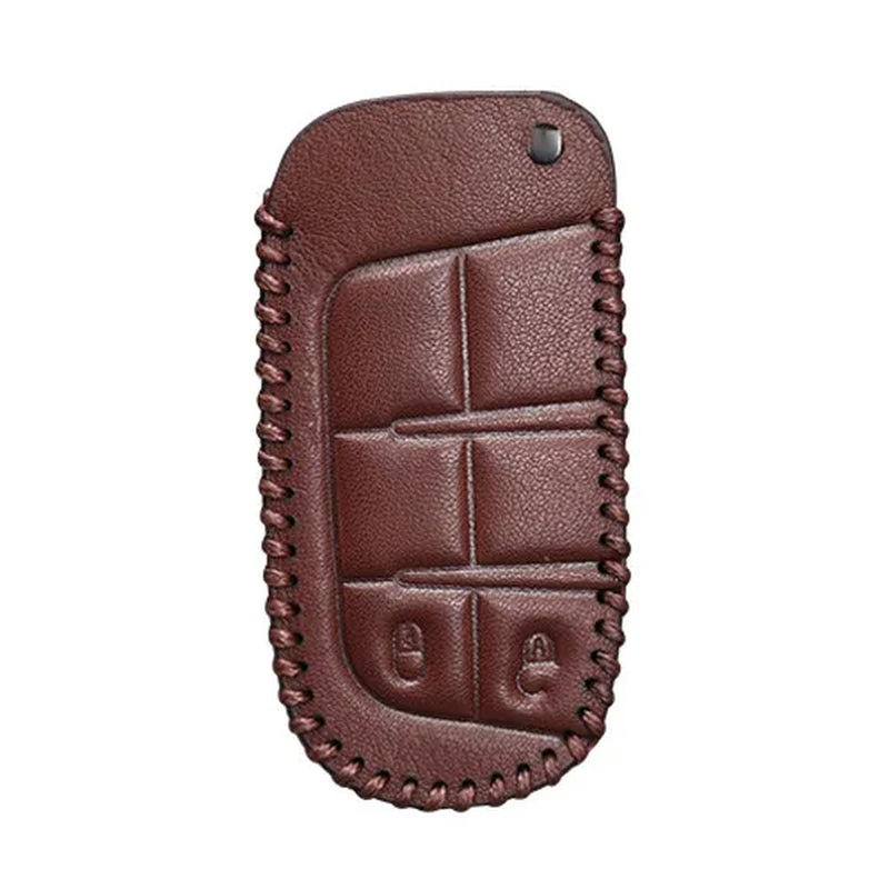 Leather Car Key Case Cover for Jeep Wrangler Patriot Grand Cherokee Compass Liberty Protection Key Shell Bag Only Case for Jeep