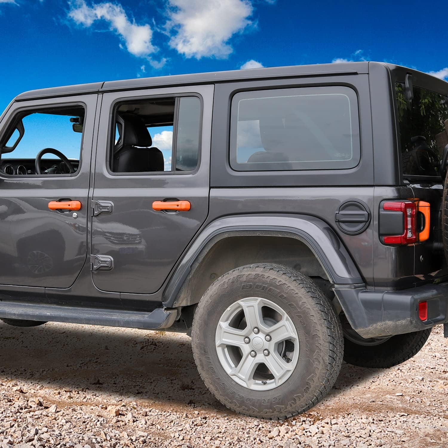 for Jeep JL Door Handle Cover Trim Tailgate Handle Cover for 2018-2021 Jeep Wrangler JL JLU Sports Sahara Freedom Rubicon 2-Door & 4-Door Exterior Accessories (Orange)