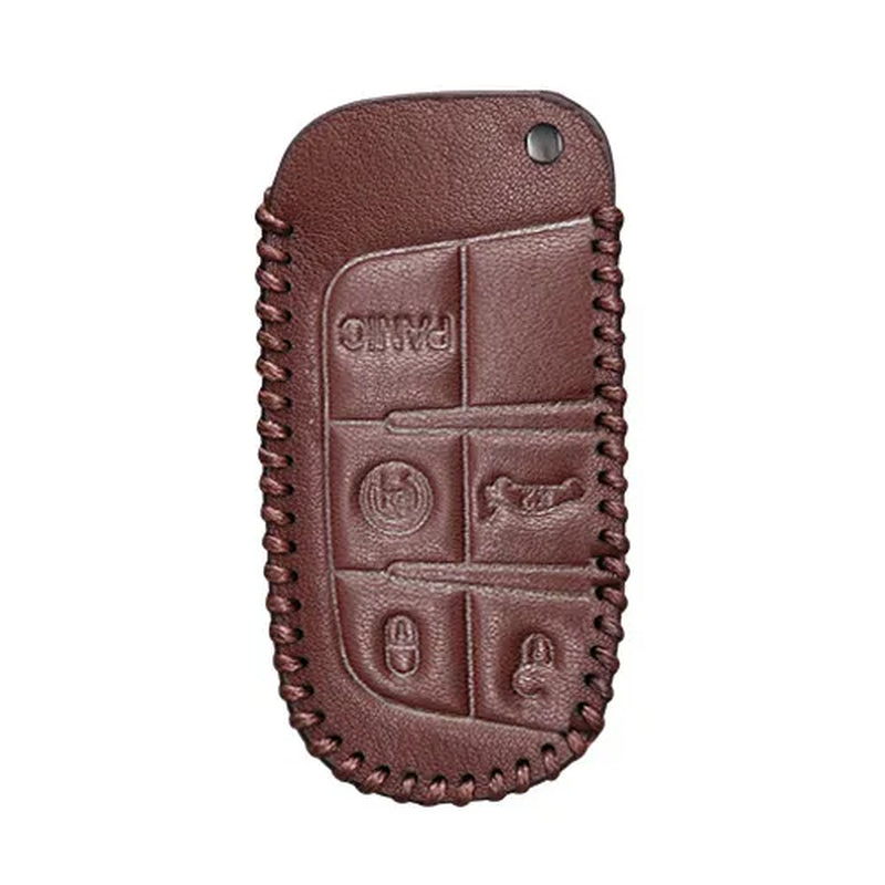 Leather Car Key Case Cover for Jeep Wrangler Patriot Grand Cherokee Compass Liberty Protection Key Shell Bag Only Case for Jeep