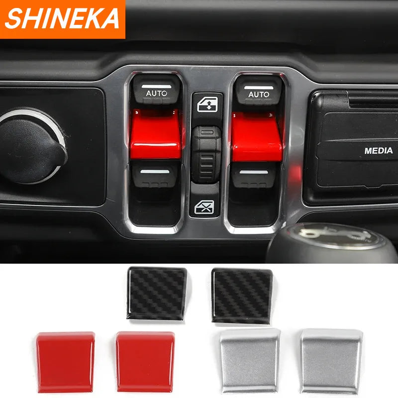 Interior Accessories for Jeep Gladiator JT 2018+ Car Window Control Button Decoration Sticker for Jeep Wrangler JL 2018+